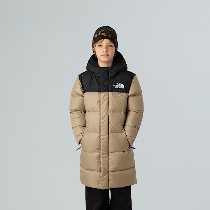 Nuptse Long Parka Junior TNF Mushroom Grey HERO