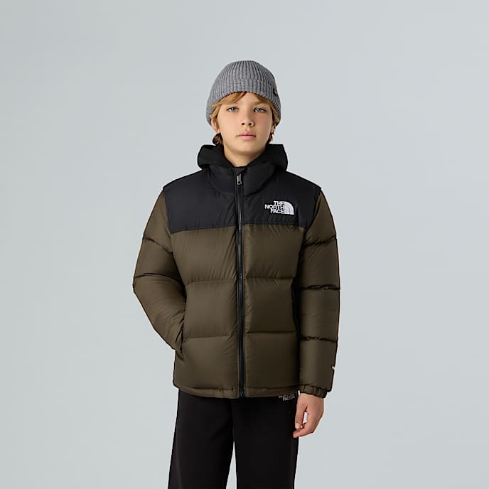 1996 Retro Nuptse Jacket Teen TNF New Taupe Green HERO