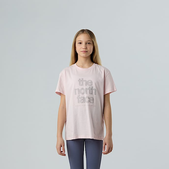 Reflective Logo Relaxed TShirt Girl TNF Pale Blossom HERO