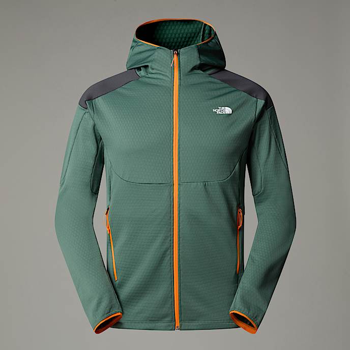 Mens Kikash Hooded Jacket TNF Duck GreenAsphalt GreyDigital Orange HERO