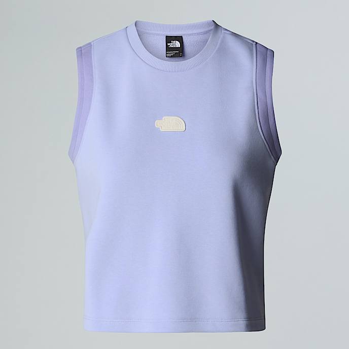 Womens Terry Relaxed Cropped Tank Top TNF Purple Mint HERO