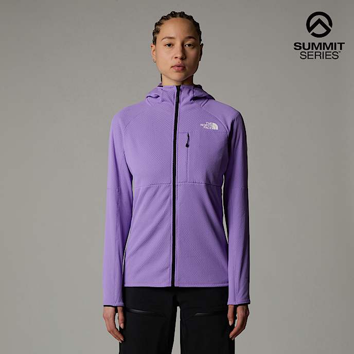 Womens Summit Series FUTUREFLEECE Hooded Jacket TNF Purple Granite HERO