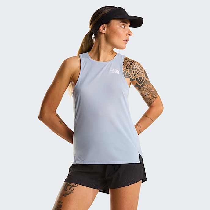 Womens Summit High Trail Run Tank Top TNF Frost Grey HERO