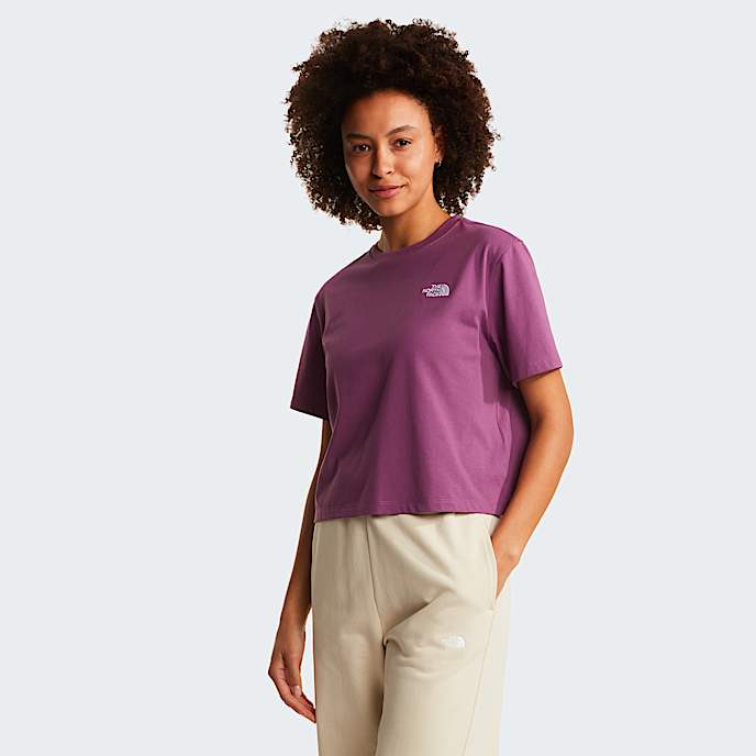 Evolution Simple Dome Cropped Relaxed TShirt W TNF Chroma Purple HERO