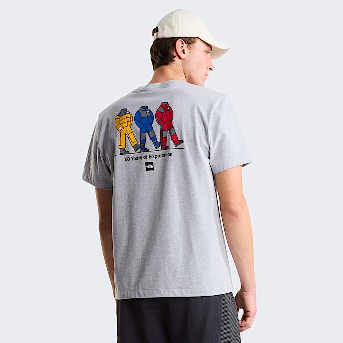 Mens TNF Celebration Relaxed Graphic TShirt TNF TNF Pale Grey Heather HERO