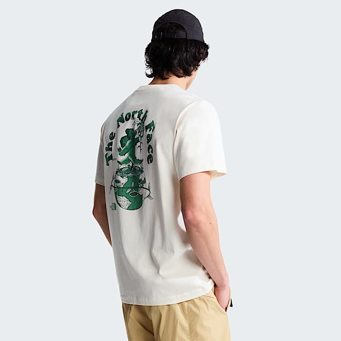 Retro Earth relaxt geschnittenes TShirt mit Grafik fr Herren TNF White Dune HERO