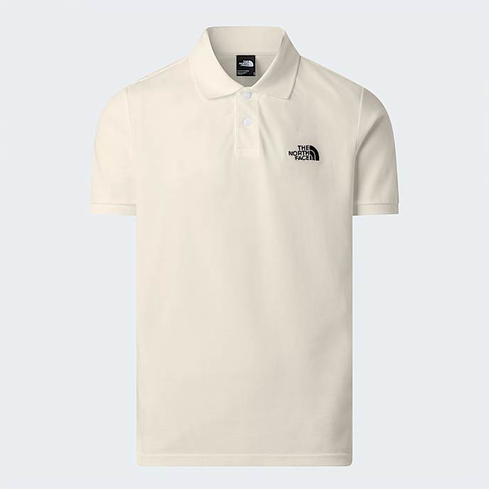 Mens Piquet Polo TShirt TNF White Dune HERO