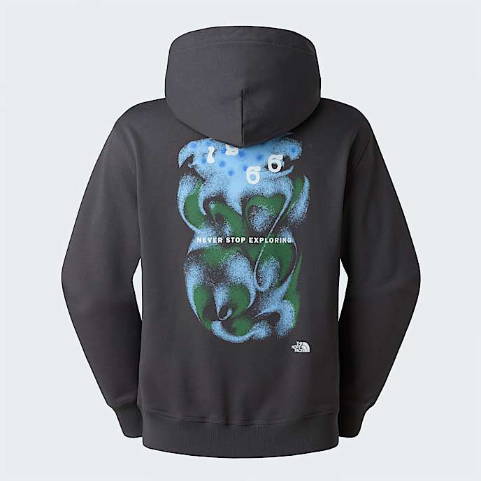 Bluza unisex o lunym kroju z kapturem i grafik 1966 Motion TNF Anthracite Grey HERO