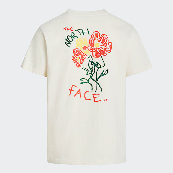 Tshirt dcontract Flower Scribble unisexe TNF White DuneSoft Yellow HERO