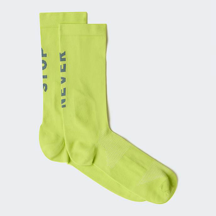 Never Stop Trail Run Crew Socks TNF Fizz LimeGranite Grey HERO
