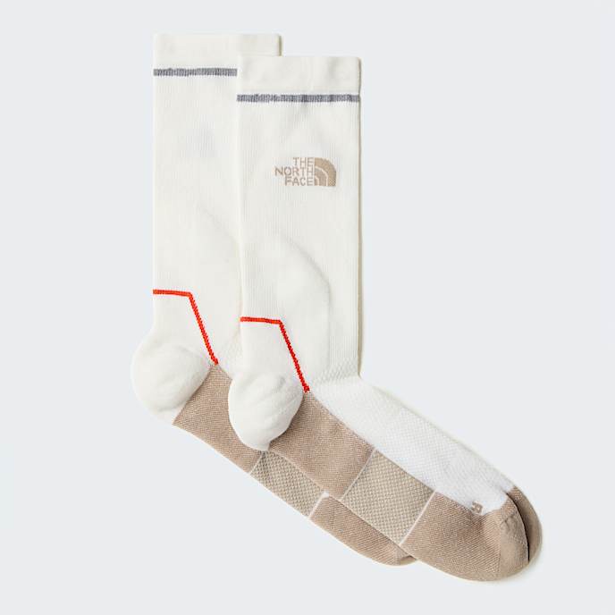Trail Run Merino Crew Socks TNF White DuneKhaki Stone HERO