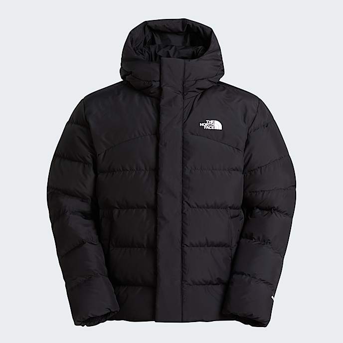 Mens Baltic Down Hooded Puffer Jacket TNF TNF Black HERO