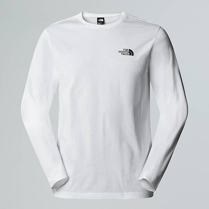 Mens LongSleeve Simple Dome TShirt TNF TNF White HERO