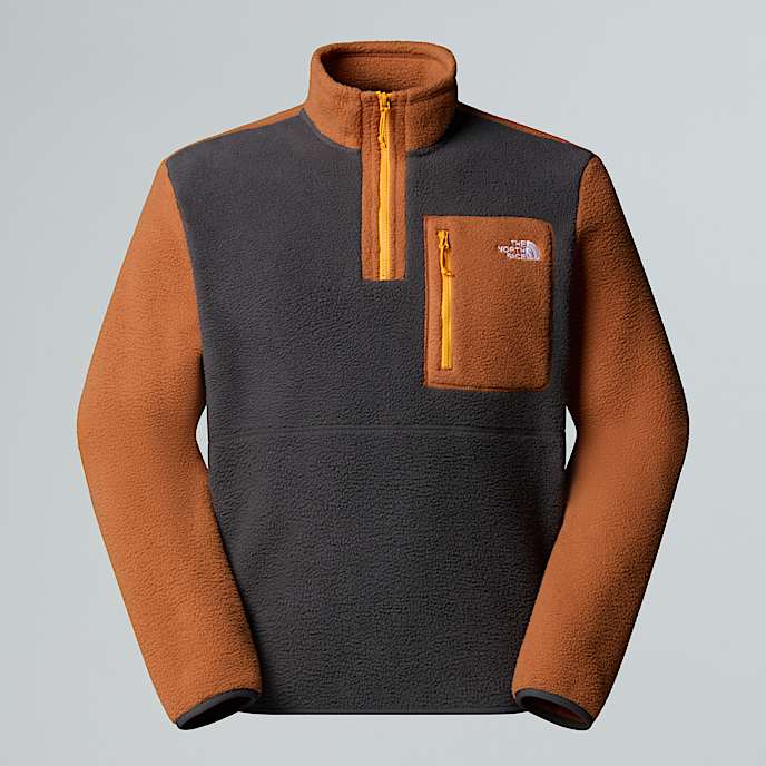 Giacca in pile Yumiori con cerniera a 14 da uomo TNF Asphalt GreyBurnt UmberSummit Gold HERO