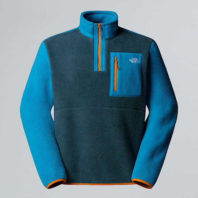 Yumiori Fleecejacke mit 14langem RV fr Herren TNF Deep CypressDusk BlueAgate Orange HERO