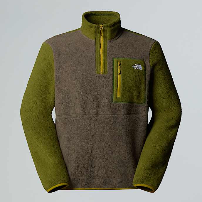 Mens Yumiori 14 Zip Fleece Jacket TNF New Taupe GreenWoodland GreenDeep Dijon HERO