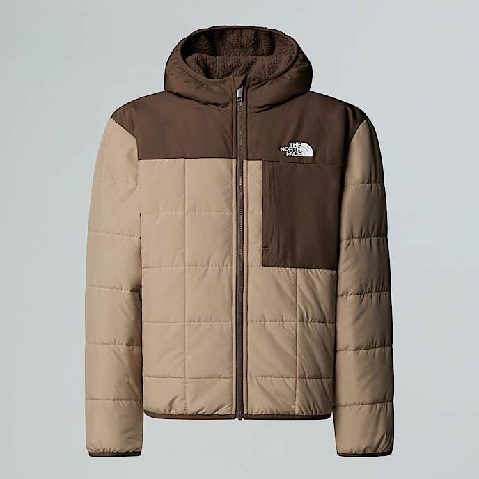 Veste  capuche zippe rversible Shasta pour garon TNF Mushroom GreySmokey Brown HERO