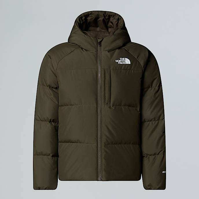 Boys North Down Hooded Jacket TNF New Taupe Green HERO