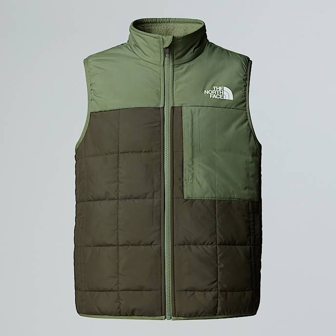 Gilet reversibile Shasta da ragazzo TNF New Taupe GreenBark Mist HERO