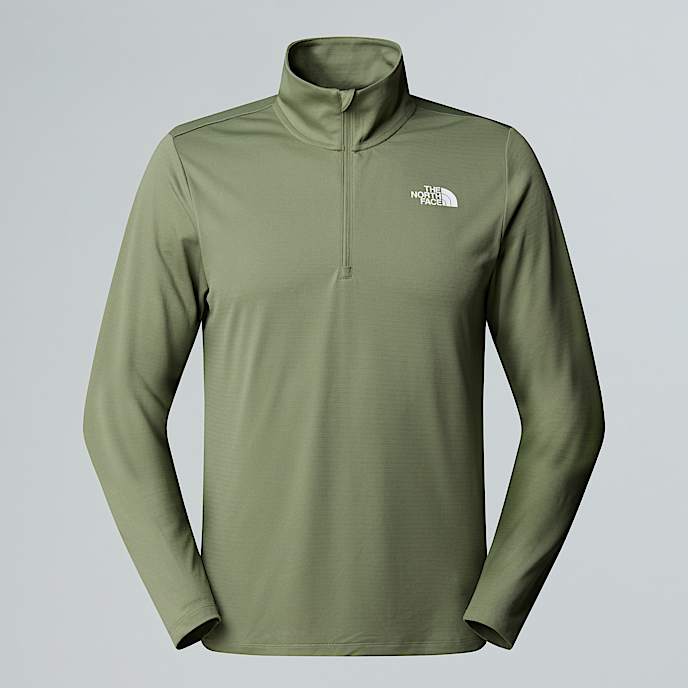 Mens 247 14 Zip LongSleeve TShirt TNF Bark Mist HERO