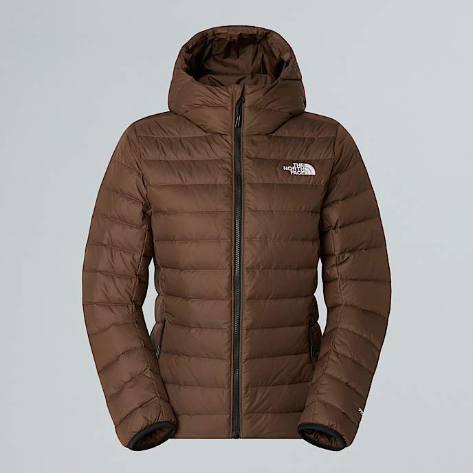 Womens Classic Down Hooded Jacket TNF Smokey Brown HERO