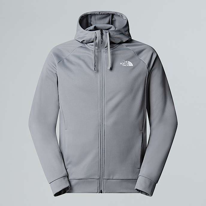Reaxion 20hoodie met volledige rits voor heren TNF Monument Grey Dark Heather HERO
