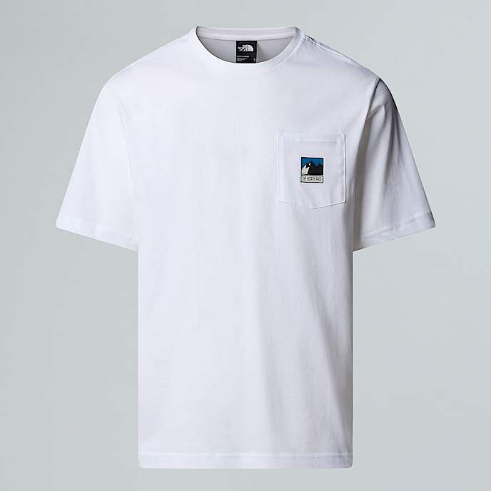 Mens Mountain Logo Relaxed Pocket TShirt TNF TNF White HERO