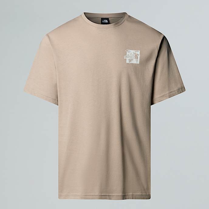 Uniseks Connect RelaxedTshirt met print TNF Mushroom Grey HERO