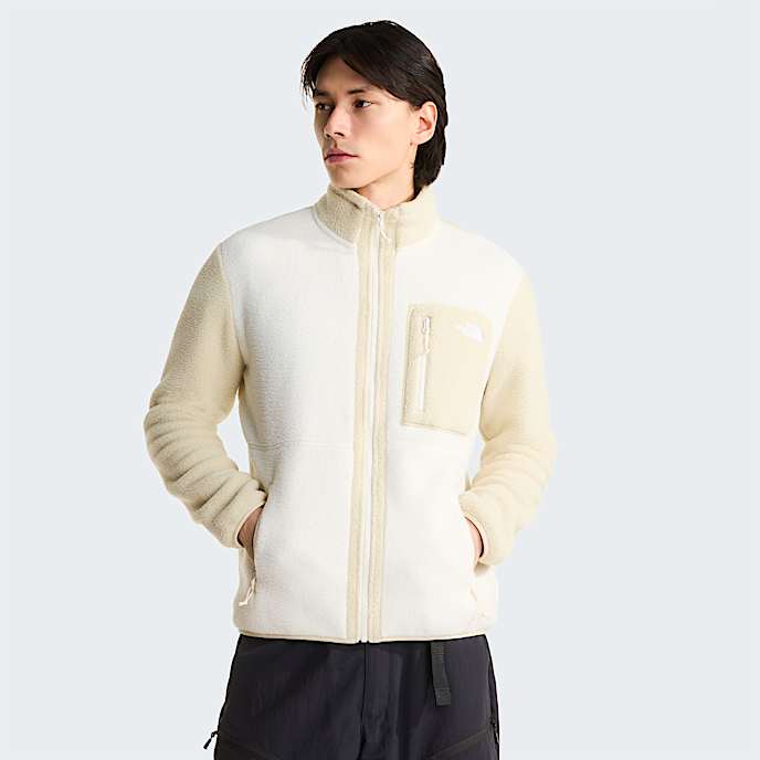 Mens Yumiori FullZip Fleece Jacket TNF White DuneDesert Stone HERO