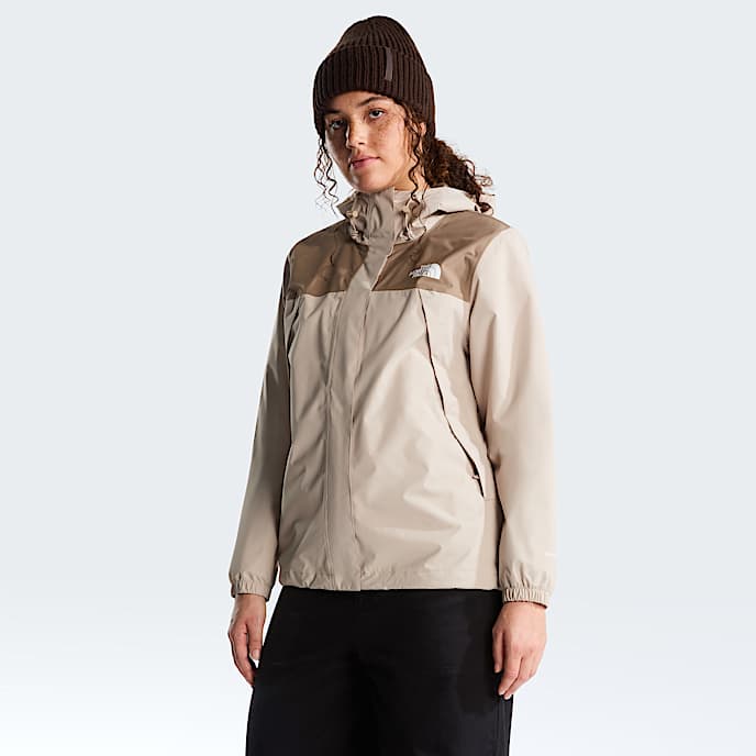 Womens Antora Rain Jacket TNF Timeless TaupeGarnet HERO