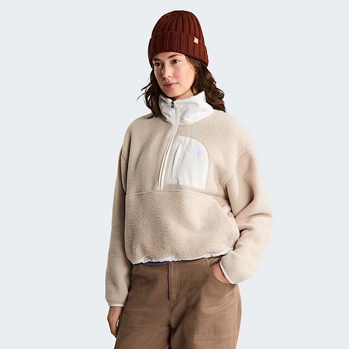 Womens Yumiori OffPeak 12 Zip Fleece Jacket TNF Timeless TaupeWhite Dune HERO