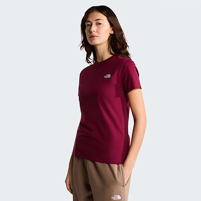 Tshirt slim Evolution Simple Dome para mulher TNF Burgundy Crush HERO