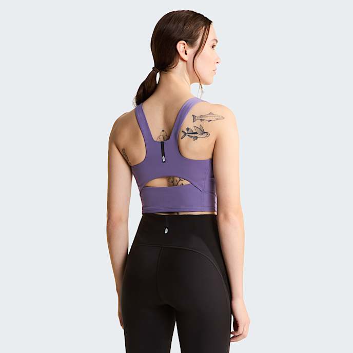 Womens Jaida Longline Bra TNF Grounded Plum HERO