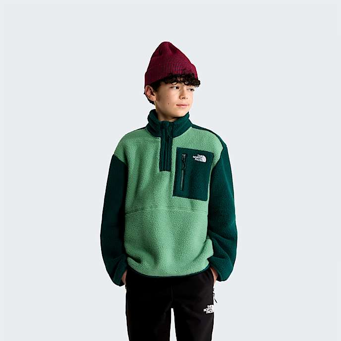 Teens Yumiori 14 Zip Fleece Jacket TNF Dimmed AlgaeHunter Green HERO