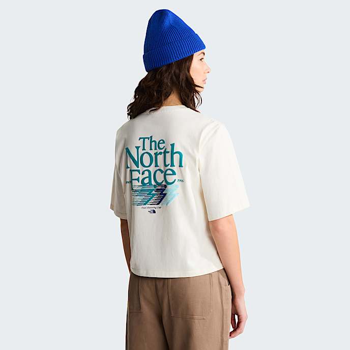 Tshirt Retro Trail Boxy con grafica da donna TNF White Dune HERO
