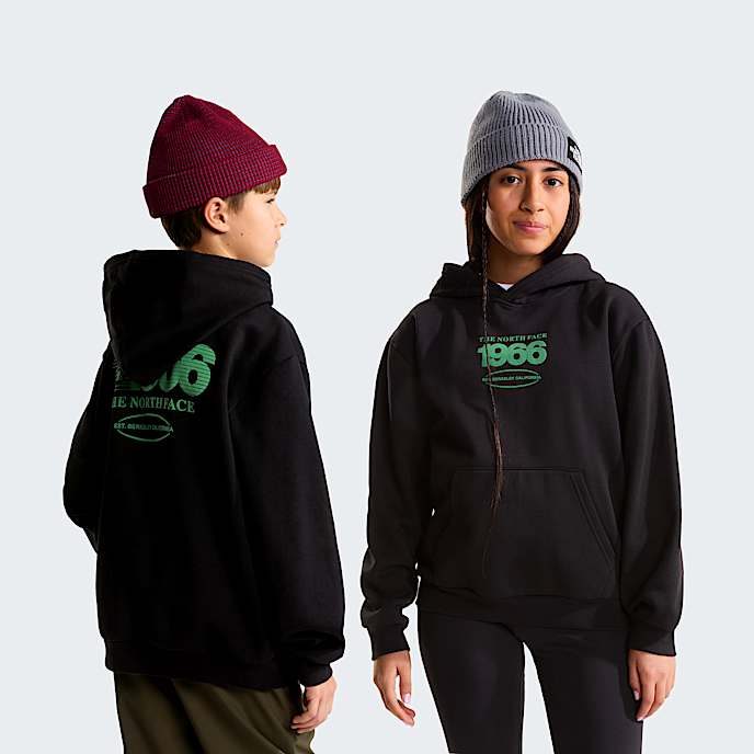 Teens Track Relaxed Graphic Hoodie TNF TNF Black HERO