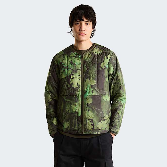 Mens Lhotse Lightweight Insulated Printed Jacket TNF New Taupe Green Yosemite Oak Print HERO