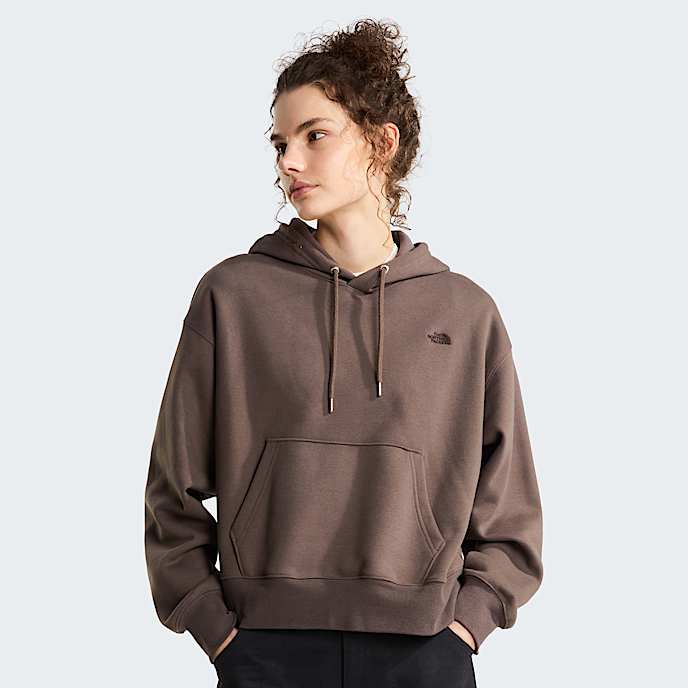 TNF Essential Simple Dome Boxy Oversized Hoodie Damen TNF Smokey Brown HERO