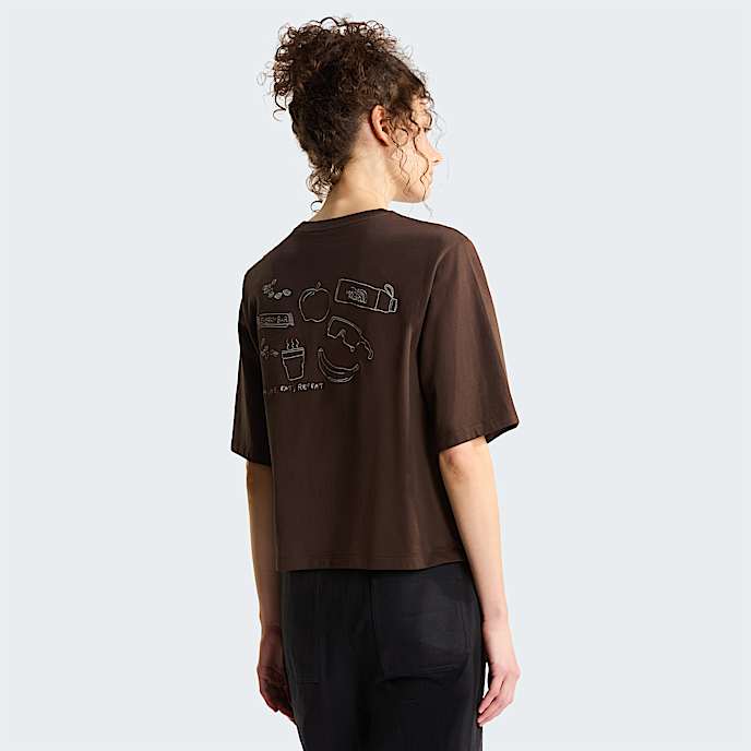 Tshirt Hike Picnic Boxy con grafica da donna TNF Dark Chestnut HERO