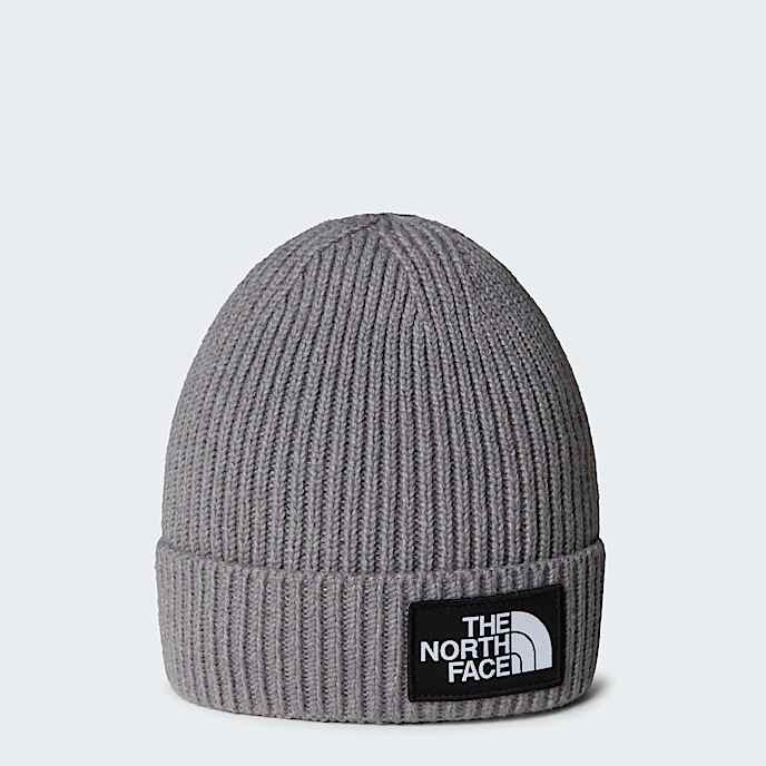 Kids TNF Logo Box Cuffed Beanie TNF TNF Medium Grey Heather HERO