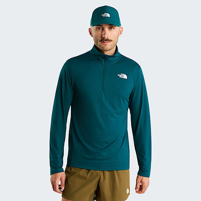 Tshirt a maniche lunghe con cerniera a 14 247 da uomo TNF Pacific Teal HERO