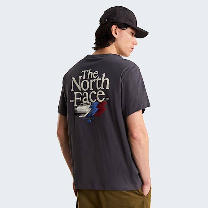 Mski luny Tshirt z grafik Retro Trail TNF Anthracite Grey HERO