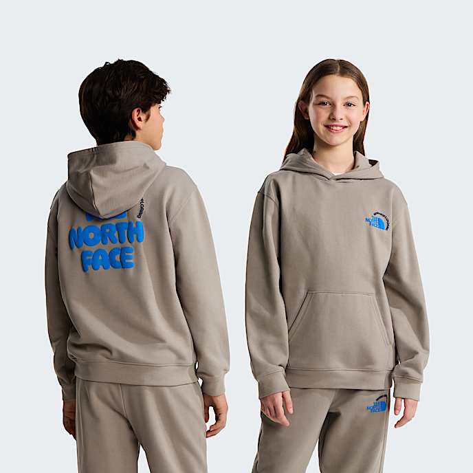 Teens Explore Fonts Relaxed Graphic Hoodie TNF Stone Slab HERO
