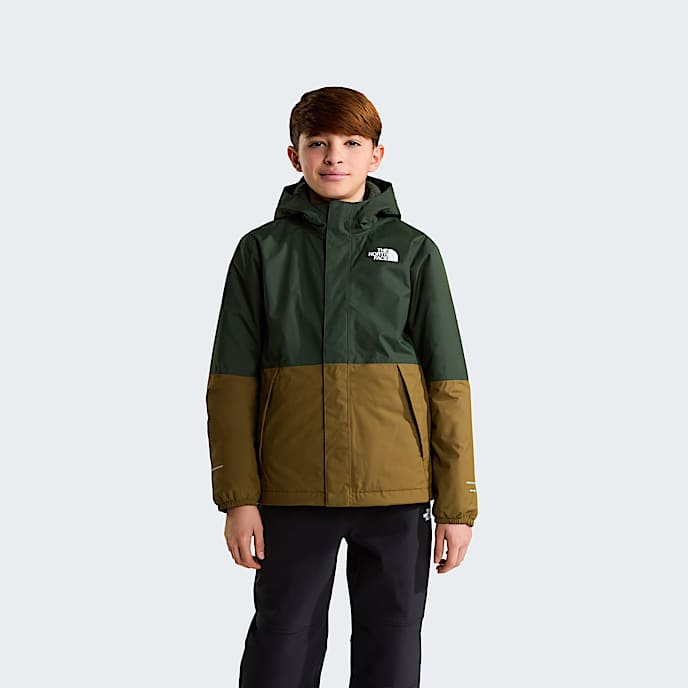 Boys Warm Antora Rain Jacket TNF Bottle GreenCaraway Seed HERO