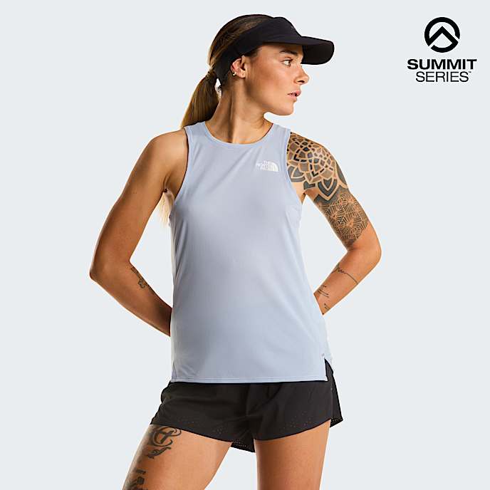 Womens Summit High Trail Run Tank Top TNF Frost Grey HERO