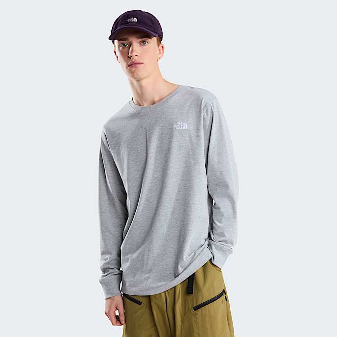 Tshirt a maniche lunghe Evolution Simple Dome Regular da uomo TNF TNF Pale Grey Heather HERO