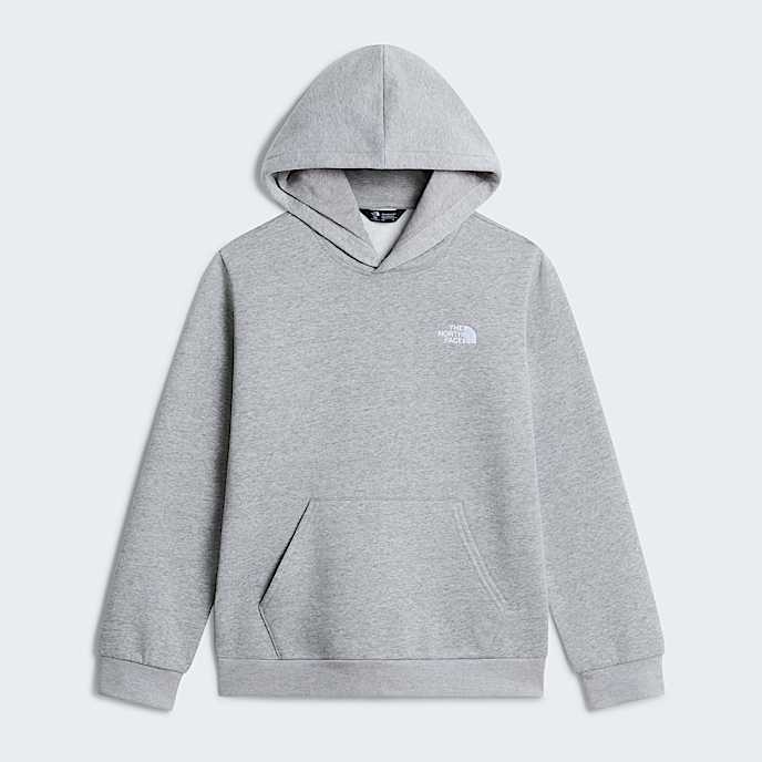 Evolution Simple Dome Pullover Hoodie voor tieners TNF TNF Pale Grey Heather HERO