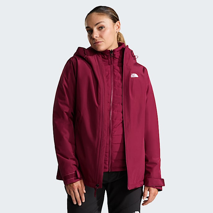 Casaco com capuz Carto Mono Triclimate 3 em 1 para mulher TNF Burgundy Crush HERO