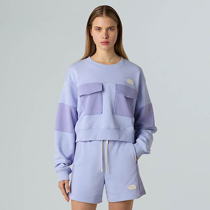 Sudadera corta y holgada en tejido terry para mujer - 1