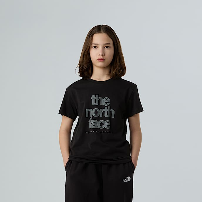 T-shirt descontraída com logótipo refletor para rapariga - 1